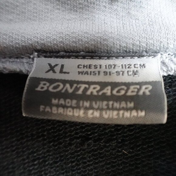 Bontrager Mens Sweater L Black Solid 1/4 Snap 100% Merino Wool Epaulets - Picture 3 of 9